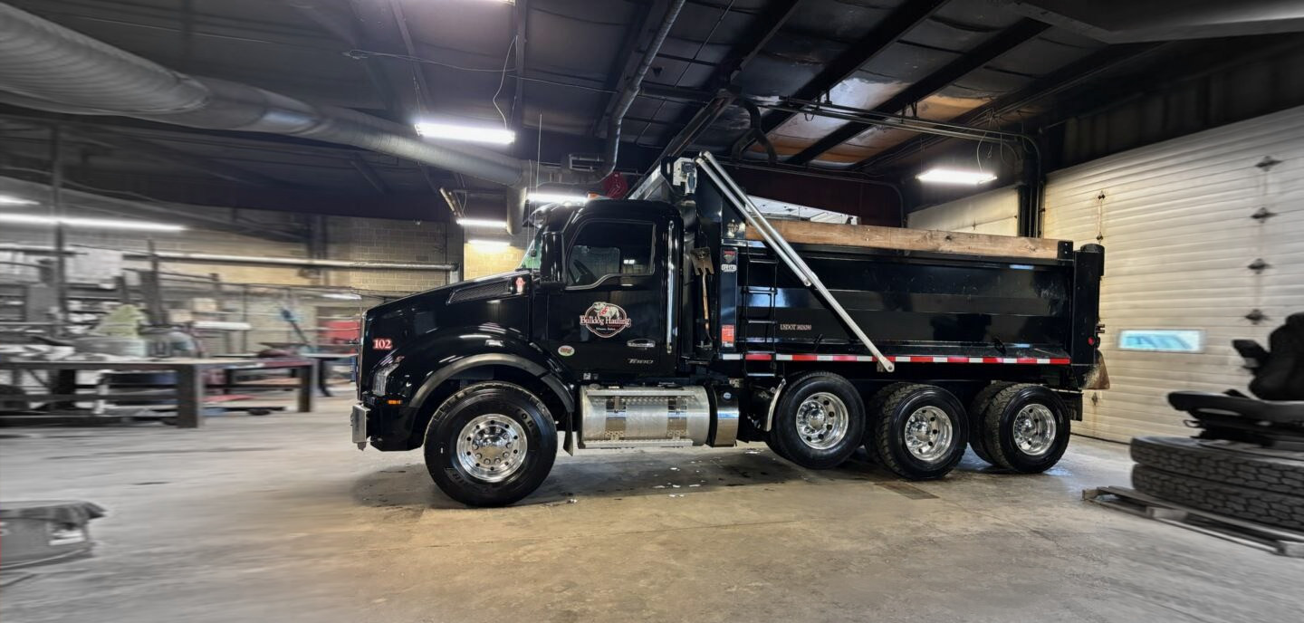 Bulldog Trucking dump truck in the LTTI shop