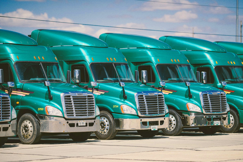 Fleet of semi trucks